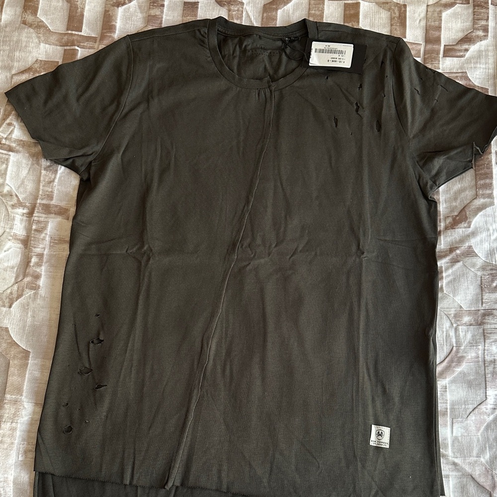 Men's Khaki Distressed T-Shirt